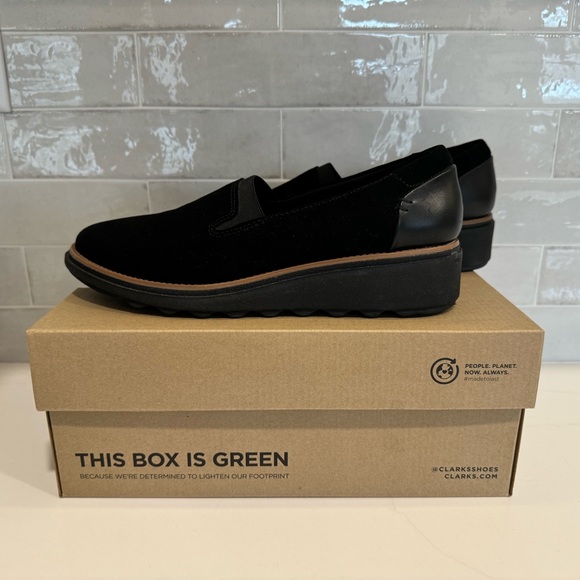 New Clark’s Sharon Dolly Black Noir shoes Size 8.5 - Picture 11 of 13